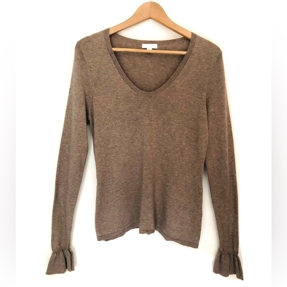 14th & Union Scoop Neck Ruffle Cuff Sweater - Picture 4 of 12